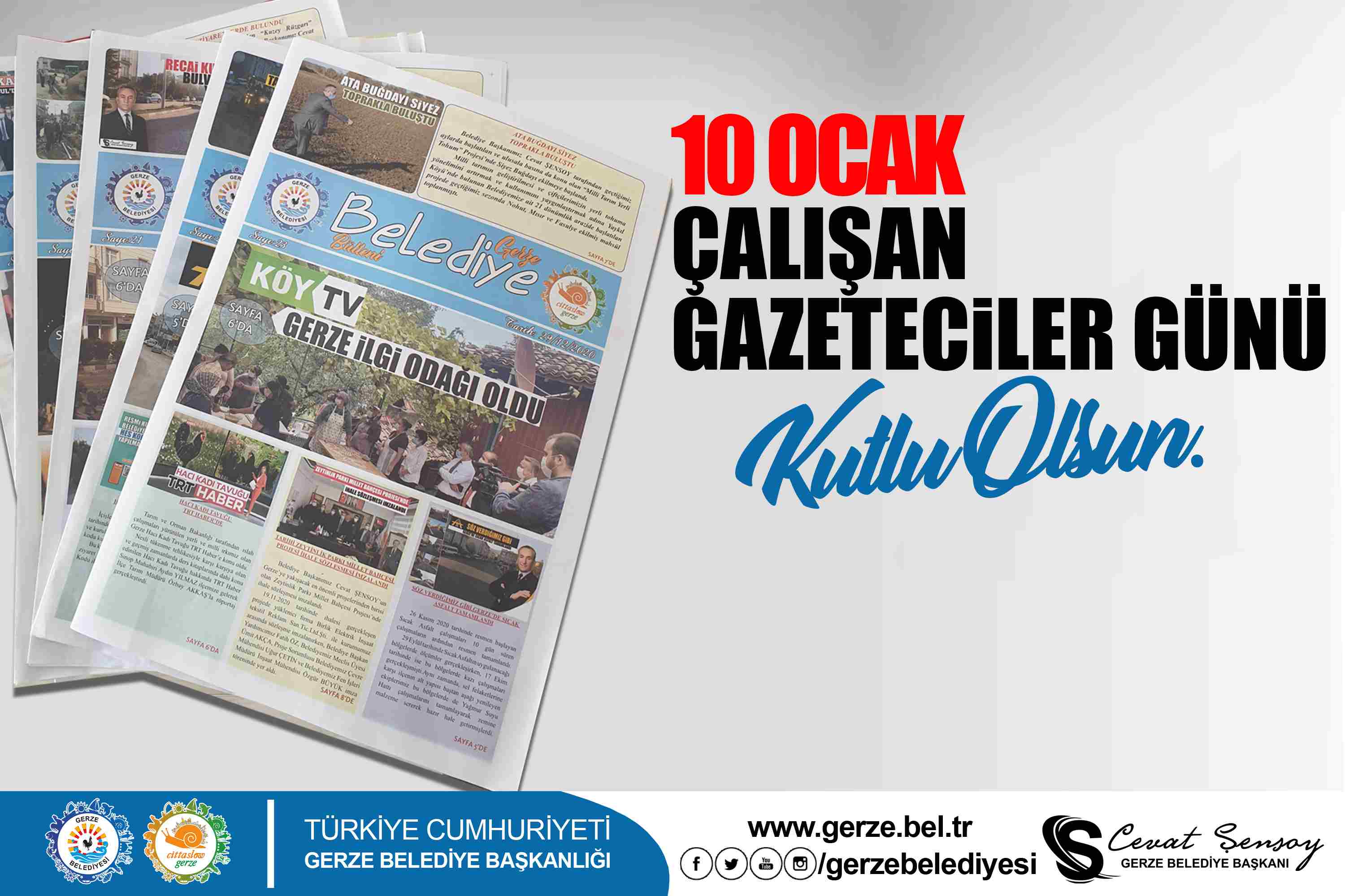 Başkan ŞENSOY’un 10 Ocak Çalışan Gazeteciler Günü Kutlama Mesajı